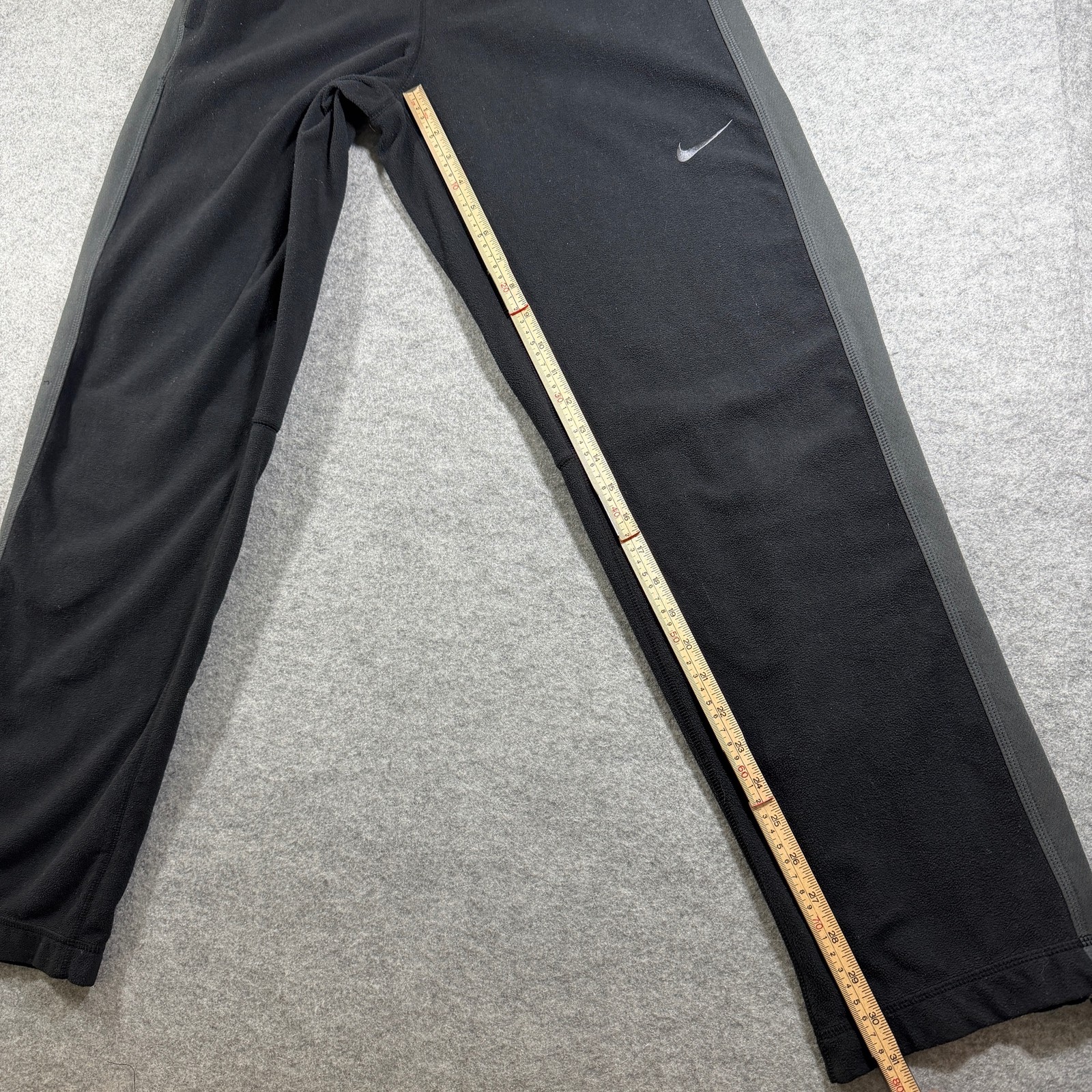 Nike Therma-Fit Sweatpants Mens S Black Fleece Lined Zip Ankle Side Stripe thumbnail 6