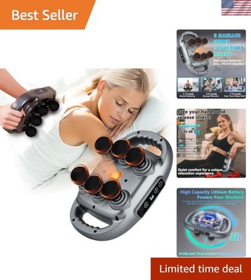 6 Head Massage Gun Deep Tissue with 9 Levels & 9 Modes, Electric Massager Too...