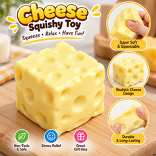 Squishy Cheese Block Stress Relief Squeeze Butter Squish Cheese block Toy Gifts
