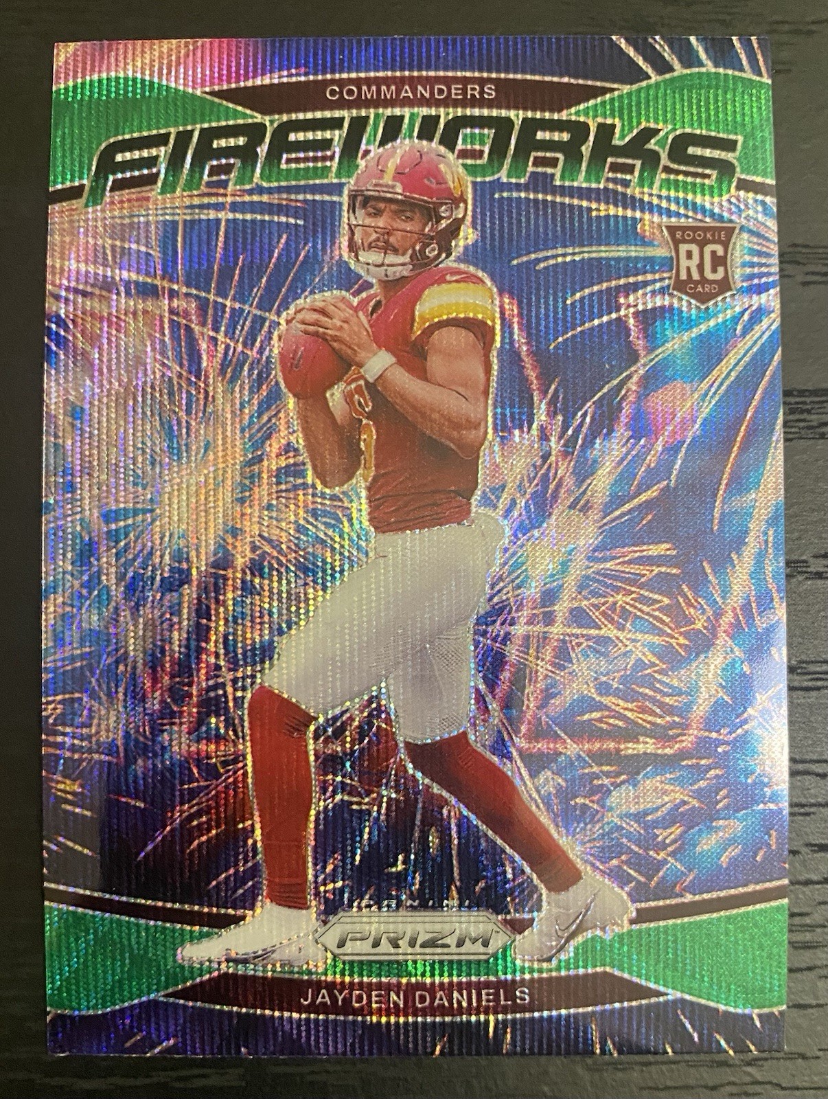 2024 Panini Prizm - Fireworks Jayden Daniels #24 Green Wave Prizm (RC)