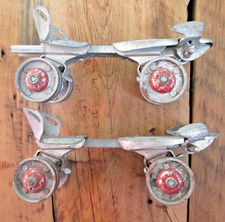 Vintage Wards Speedline Metal Roller Skates Dreadnaught Wheel Metal READ