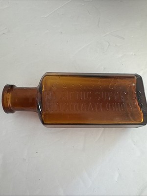 Mrs. Potters Hygienic Supply Co. Amber Medicine  Bottle Cincinnati, OH No2