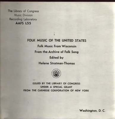 Folk Music From Wisconsin Various NEAR MINT The Library Of Congress Vinyl LP