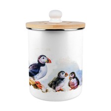 Seaside Papageientaucher Kompost Caddy - Metall 2L Deko Lebensmittel Abfalleimer Geschenk