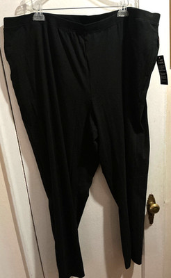 Catherines Pants 2X 26/28W Womens Suprema Collection BLACK W/POCKETS Stretch NEW