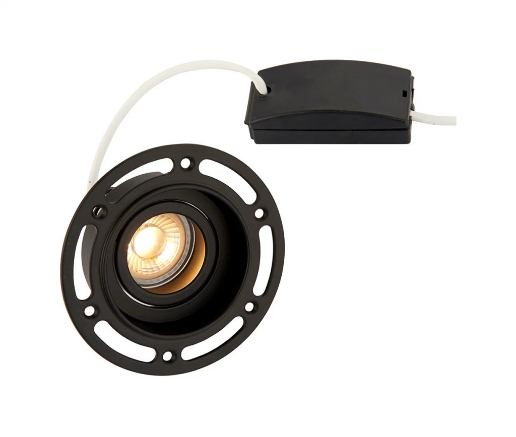 Downlight Black Trimless Round Tilt GU10 IP20 Matt Saxby 92538