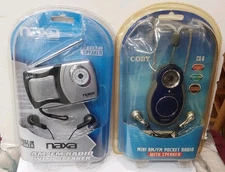 Naxa & Coby Mini Radios. New In Original Packaging.