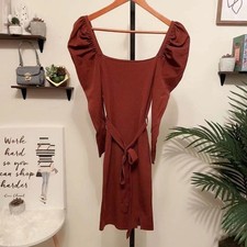 4si3nna Chocolate LS Mini Dress NWT Women Dress Size Small