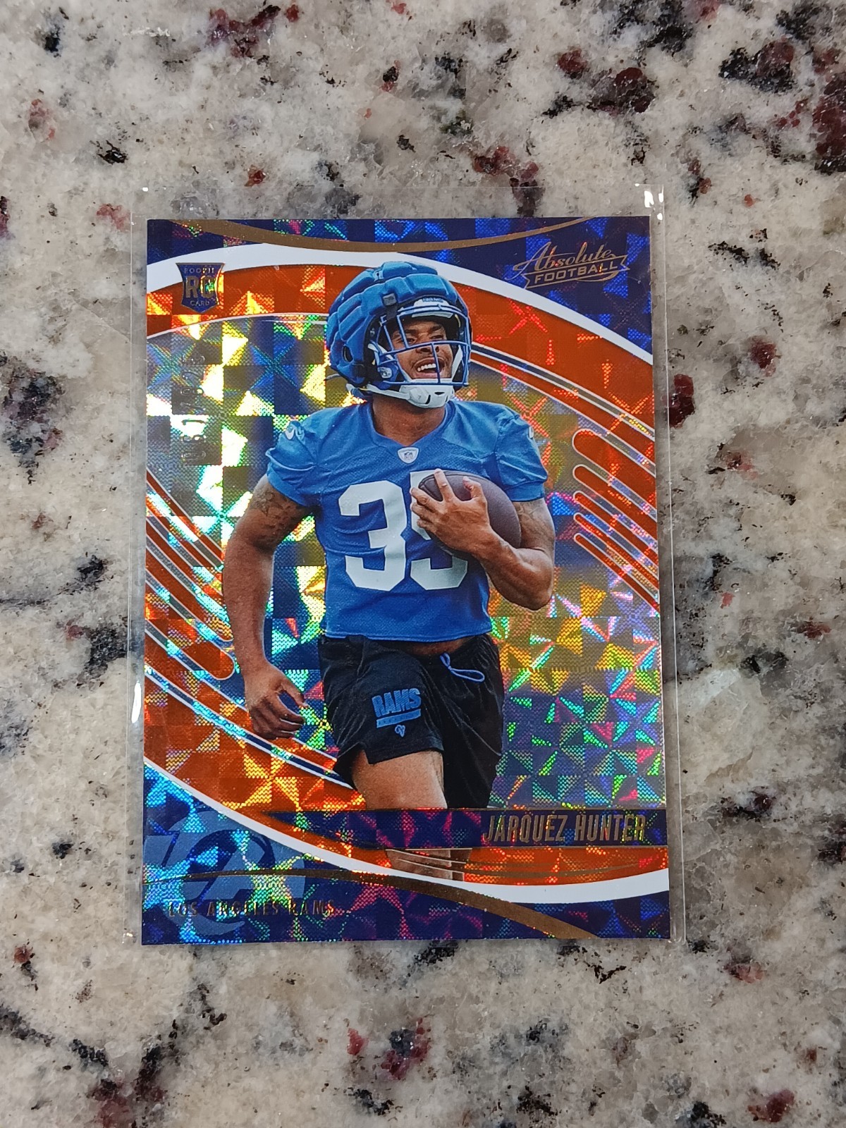 2025 Jarquez Hunter Panini Absolute Orange Mosaic /825 #136 Rookie Rams