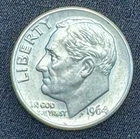 1964 Roosevelt Dime Silver Circulated Uncertified US Coin