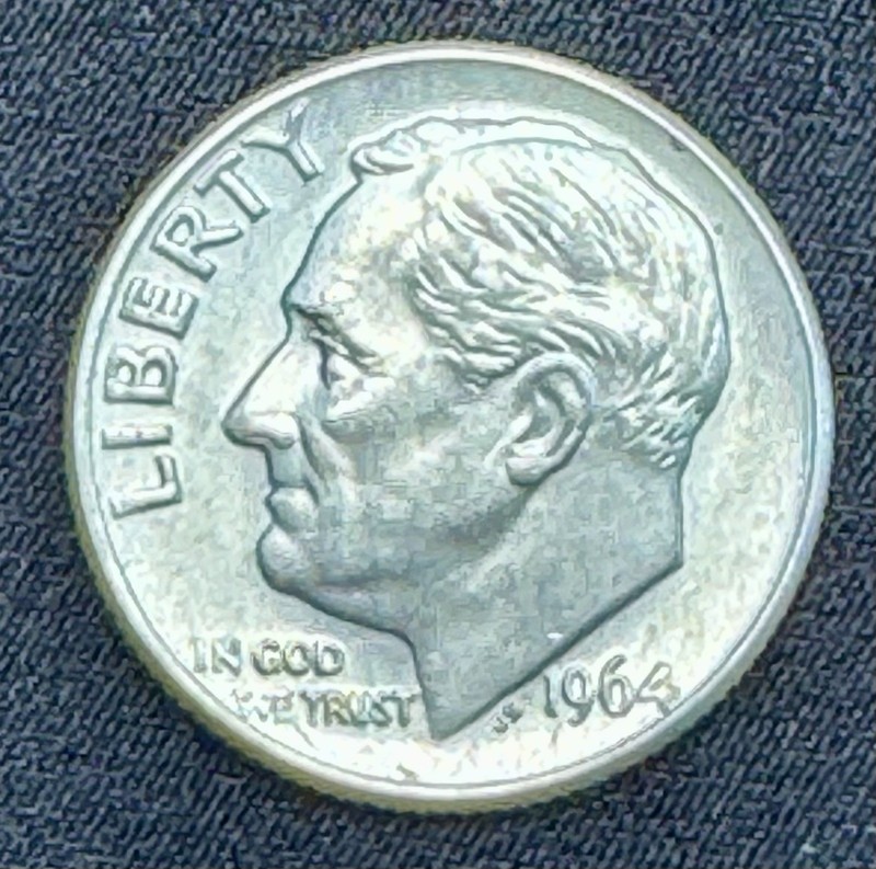 1964 Roosevelt Dime Silver Circulated Uncertified US Coin