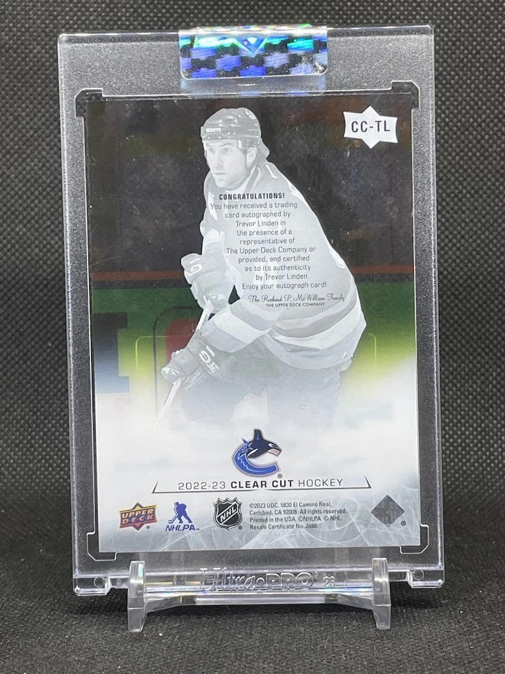2022-23 Upper Deck Clear Cut TREVOR LINDEN #CC-TL Legends Uncirculated Autograph Foto 2 de 2