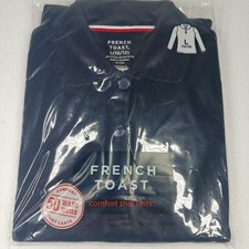 NEW French Toast NAVY Blue Girls Uniform Long Sleeve Polo Picot Collar L 10-12 