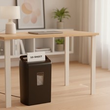 10-Sheet Heavy Duty Cross-Cut Shredder - 5.5 Gallon Capacity for Home Office