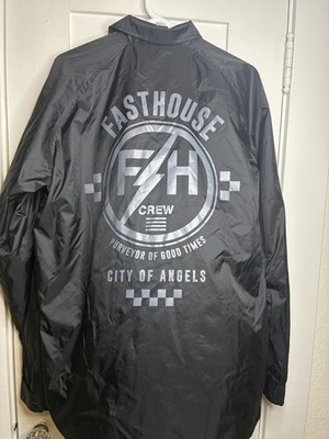 Fasthouse Customs Crew Black Coaches Jacket Men s XL NICE!!!