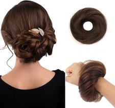 Messy Bun Hair Piece,Faux Hair Bun, Curly Hair Scrunchies Natural Wig Ring, Hai