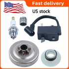 For Husqvarna 435 440 440E 445 450 0.325" 7T Clutch Drum Kit & Ignition Coil