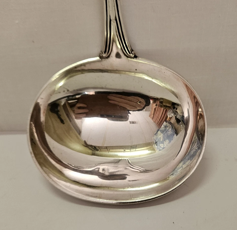 Newell Harding Boston Antigua Moneda Americana Pura Plata 12" Cucharón 8.39 OZ Foto 3 de 4