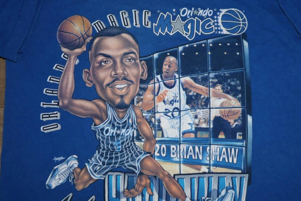VINTAGE 90s ORLANDO MAGIC PENNY HARDAWAY CARICATURE T SHIRT PRO PLAYER TEE 18/20 - Image 4 of 4