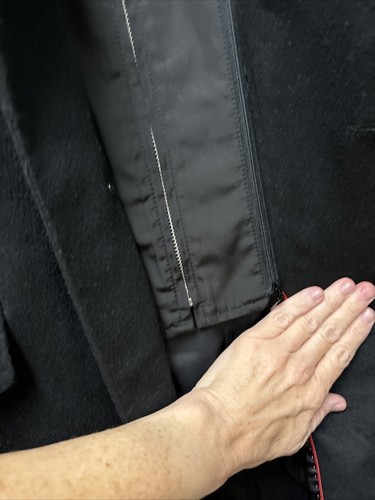 Saks Fifth Avenue Over Coat Men’s Black Wool Cashmere Blend Removable Bib Small - Picture 7 of 13