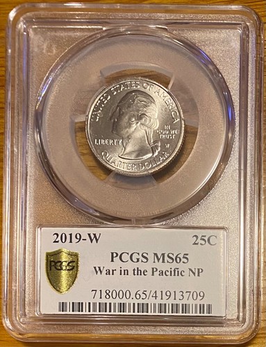 2019 W Guam War in Pacific NP WWII V75 Anniversary Label PCGS Gold Shield MS65 - Picture 2 of 3