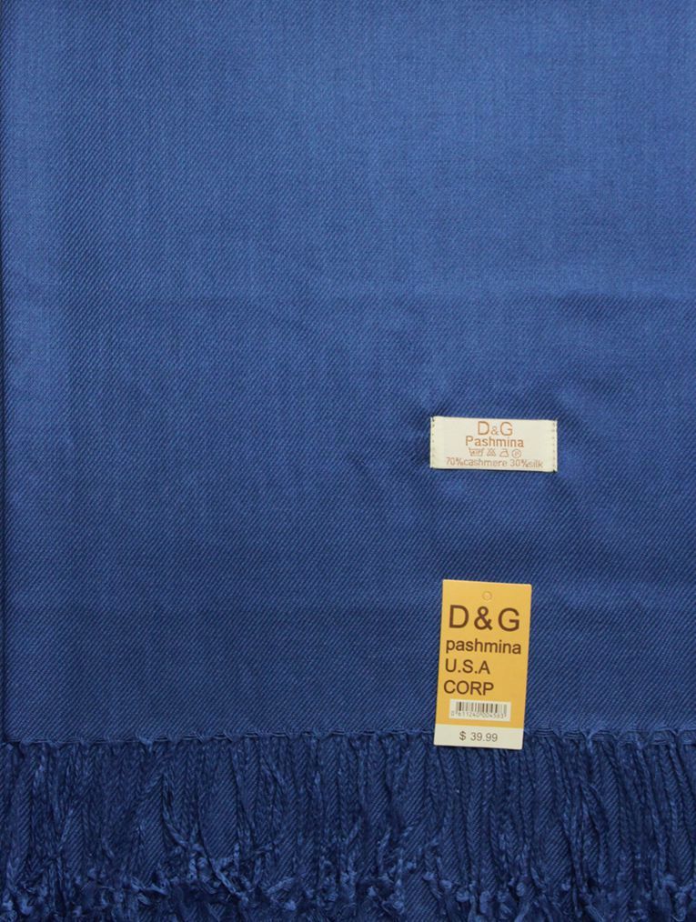 Splendid Royal Blue Pashmina Stole In Diamond Weave - Foto 10