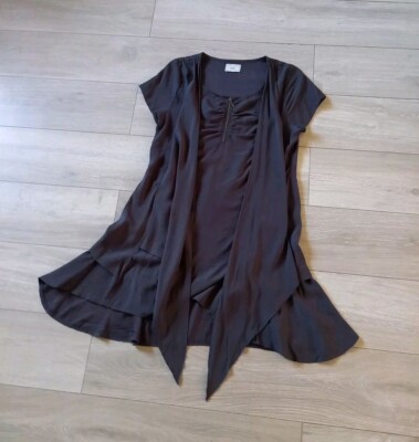 Soft B' by Intown Dark Grey Layered Look Tunic Dress Lagenlook Casual  UK10/12 | eBay