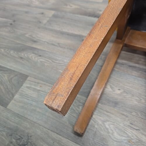 Single Retro Solid Wood Round Vinyl Upholstered Bar Stools Pub Seats - Man Cave - Picture 18 of 24