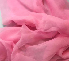 Silk Gauze Chiffon - Hand Dyed Baby Pink - 42" wide