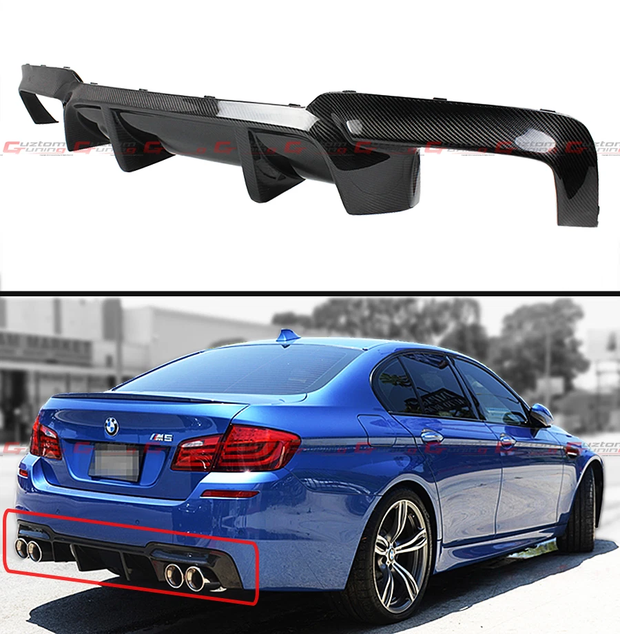 Divisor (splitter) Delantero Estilo M Performance Para BMW Serie 5 F10/F11 (2011-2016) Con Parachoques M Sport, Color Negro Brillante, ABS Plástico - MagicKit