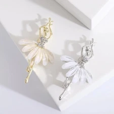Elegant Dancing Ballet Girl Brooch Trendy Women Jewlery Beautiful Rhinestone Pin