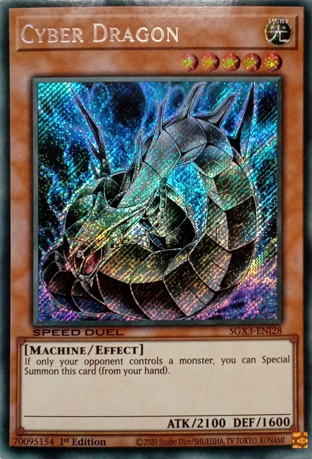 SGX3-ENI28 Cyber Dragon Secret Rare 1st Edition YuGiOh Trading Card  