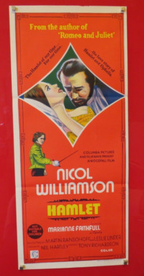 HAMLET ORIGINAL 1969 AUSTRALIAN DAYBILL CINEMA FILMPLAKAT Nicol Williamson 60er