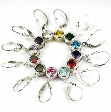 CZ Birthstone 925 Sterling Silver Earrings Your Choice , SE018