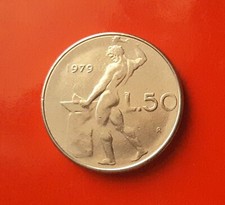 50 LIRE 1979 ERRORE - DEPRESSIONI E EVANESCENZE AL DRITTO E AL ROVESCIO [A172]