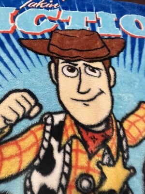 Disney Pixar Toy Story 4 Takin' Action Woody Forky Buzz Blanket AS