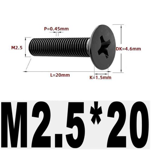 Black 304 Stainless Steel Cross Countersunk Head Screws Flat Head Long Screws - Picture 54 of 202