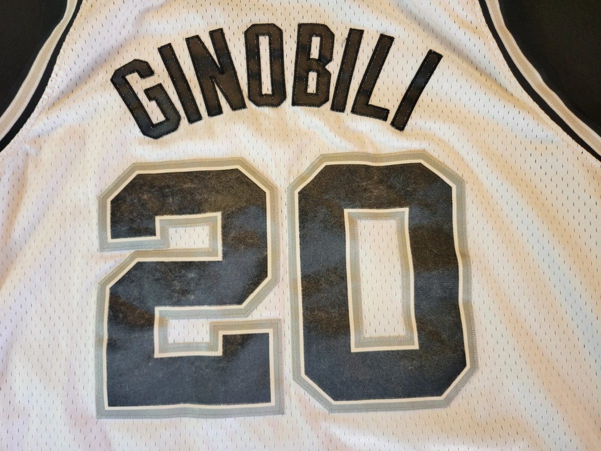 Vintage Reebok NBA San Antonio Spurs Manu Ginobili 20 Jersey Mens