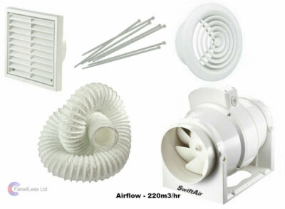 Badezimmer Dusche Ventilator Kit Loft Deckenmontage Dunstabzug Kanal Entlüfter Sofit Timer Std