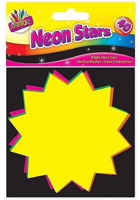 Tallon Artbox Fluorescent Stars/Flashes - Various Sizes and Pack Sizes to Choose