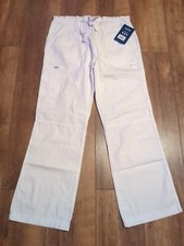 Adar Universal Woman's Scrubs  Drawstring Straight Leg Scrub Pants White Medium