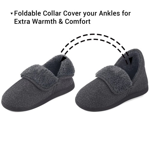 Mens Comfy Fuzzy Ankle High Slippers Memory Foam Booties Outdoor House Shoes - Picture 6 of 14