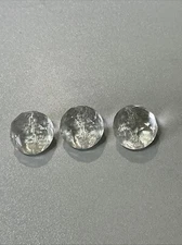 (3) Antique Clear Glass Tunnel Shank 3/4” Buttons High Dome Faceted X15