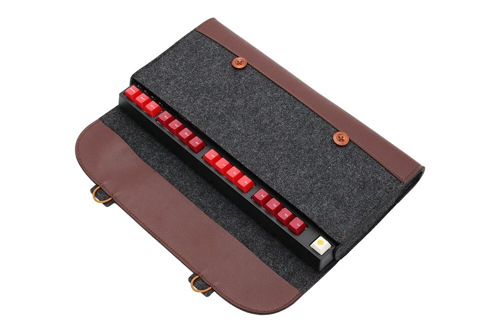 65% Felt Leather PU Mechanical Keyboard Case for XD64 BM60 BM65 Split Design