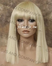 Blunt Bangs Slightly Crimpted Straight Blonde hair skin top WBDC 613 lady gaga