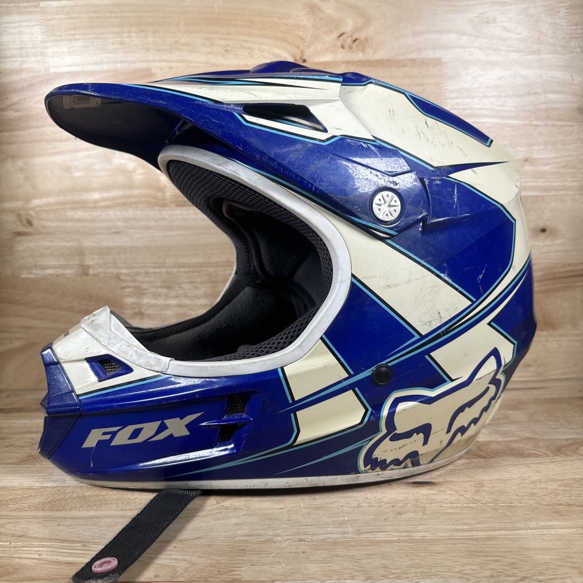 Fox Racing Off-Road Motocross Helmet V1 Lux Blue SIZE LARGE
