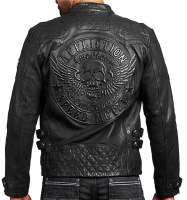 Men's Leather Biker Jacket NEW 