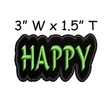 Happy Text Words Patch Embroidered Patch Iron-on Applique Clothing Funny Sayings