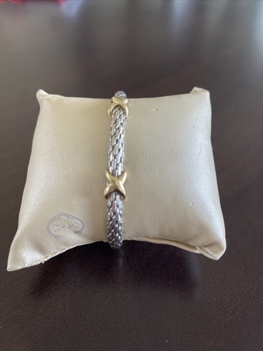 Bracelet Silver 925 and 18K Yellow Gold Cuff Brand New! - Picture 2 of 5