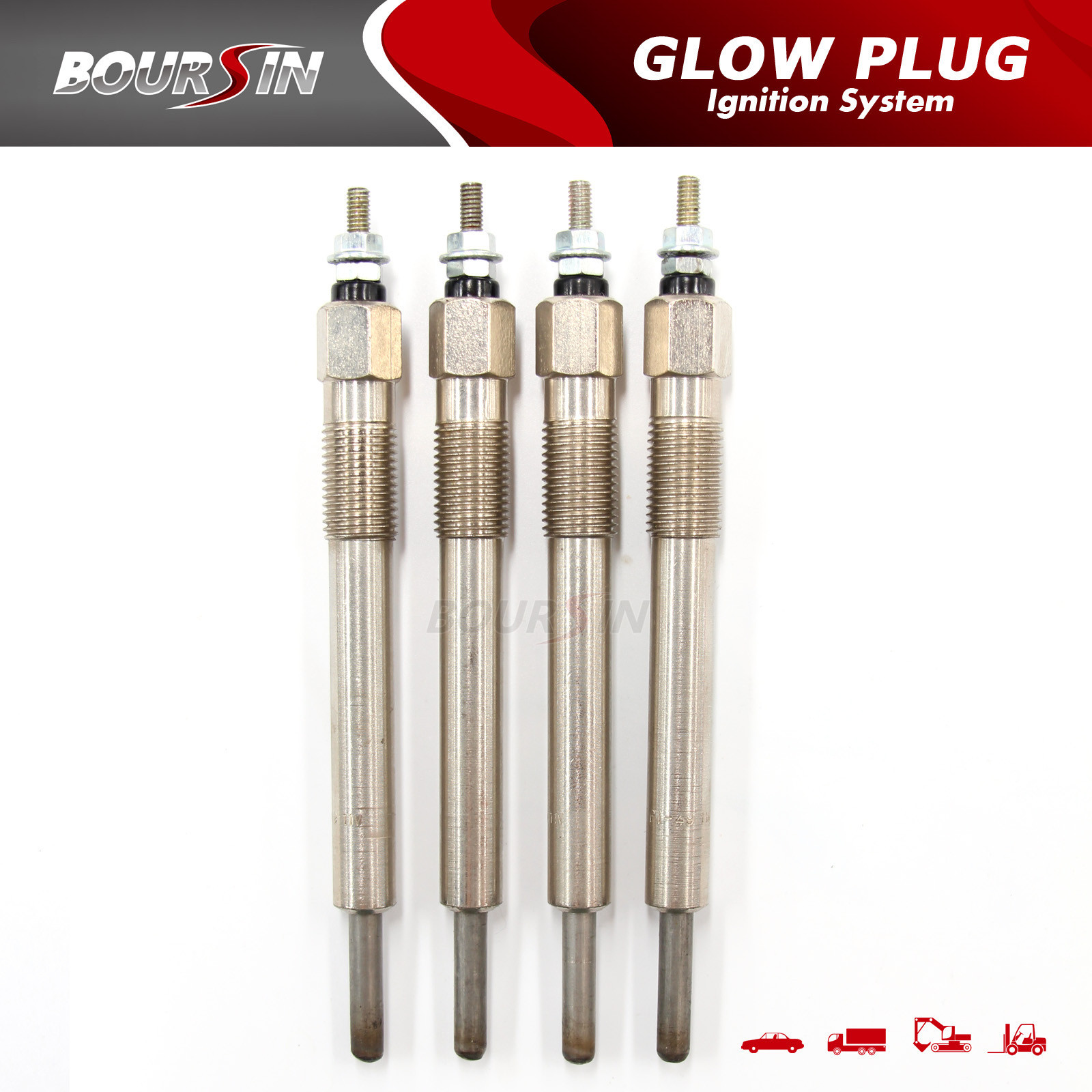 4x Glow Plug For ISUZU ELF150 250 350 4JA1 4JA1T 4JB1 4JB1T Engine Diesel, 12V